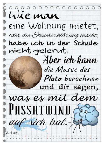 Produktbild: Sch&uuml;ler-Spr&uuml;che (Tischkalender 2026 DIN A5 hoch), CALVENDO Monatskalender