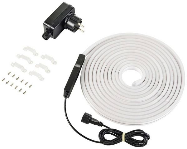 Produktbild: Sygonix SY-4980312 LED-Streifen mit Stecker 230V 5m RGB, Warmwei&szlig; 1St.