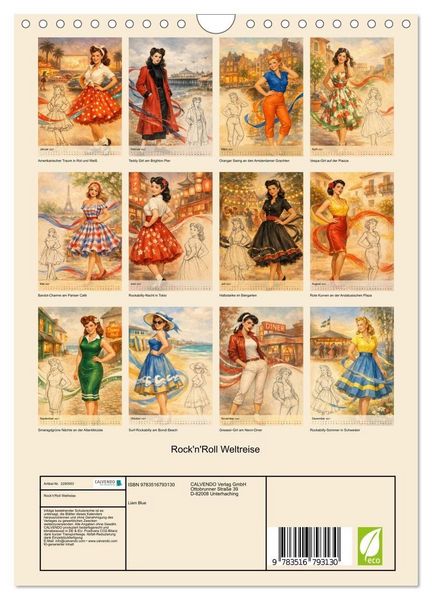 Produktbild: Rock'n'Roll Weltreise (Wandkalender 2027 DIN A4 hoch), CALVENDO Monatskalender