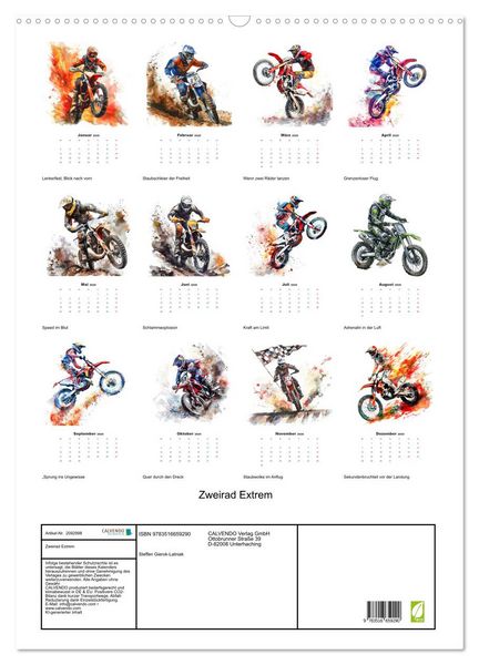 Produktbild: Zweirad Extrem (Wandkalender 2026 DIN A2 hoch), CALVENDO Monatskalender