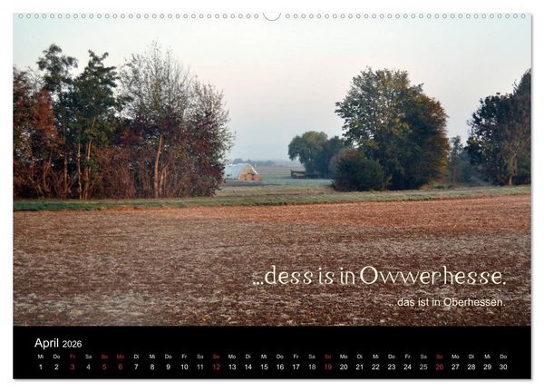 Produktbild: Die Wetterau mit Mundart-Statements (hochwertiger Premium Wandkalender 2026 DIN A2 quer), Kunstdruck in Hochglanz
