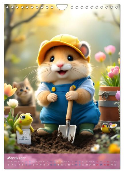 Produktbild: Cute Hamsters - For Kids - (Wall Calendar 2027 DIN A4 portrait), CALVENDO 12 Month Wall Calendar