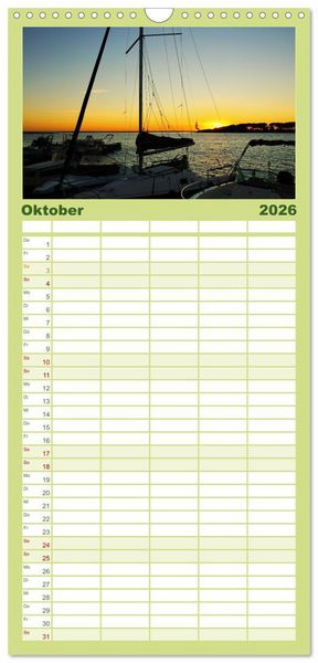 Produktbild: Familienplaner 2026 - Der K&uuml;ste entlang im Salento mit 5 Spalten (Wandkalender, 21 x 45 cm) CALVENDO