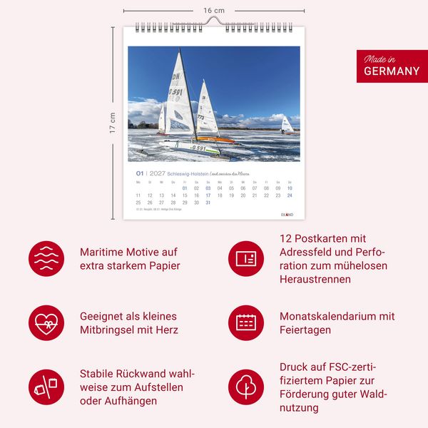 Produktbild: Schleswig-Holstein Postkartenkalender 2027 - Land zwischen den Meeren