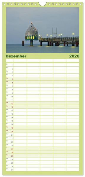 Produktbild: Familienplaner 2026 - Fischland Dar&szlig; Zingst &ndash; Die Halbinsel an der Ostsee mit 5 Spalten (Wandkalender, 21 x 45 cm) CALVENDO