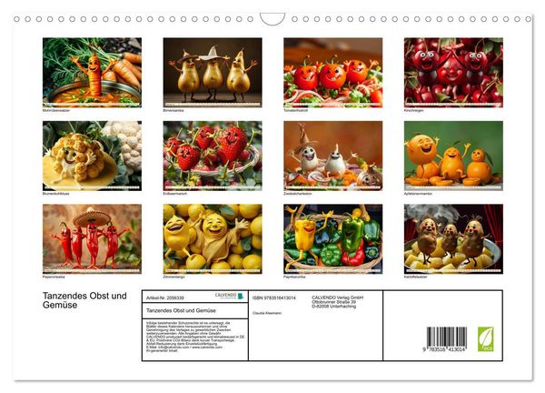 Produktbild: Tanzendes Obst und Gem&uuml;se (Wandkalender 2026 DIN A3 quer), CALVENDO Monatskalender