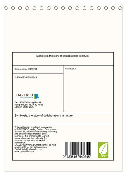 Produktbild: Symbiosis, the story of collaborations in nature (Desk Calendar 2026 DIN A5 portrait), CALVENDO 12 Month DeskCalendar