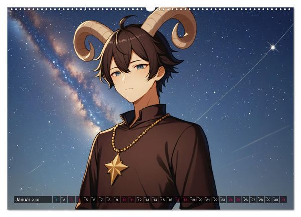 Produktbild: Manga Kalender Sternzeichen (Wandkalender 2026 DIN A2 quer), CALVENDO Monatskalender