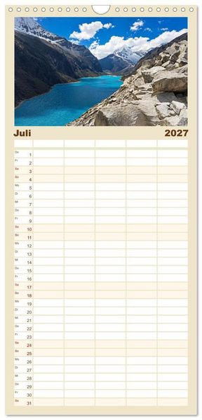Produktbild: Familienplaner 2027 - Entdecke S&uuml;damerika: Monat f&uuml;r Monat mit 5 Spalten (Wandkalender, 21 x 45 cm) CALVENDO