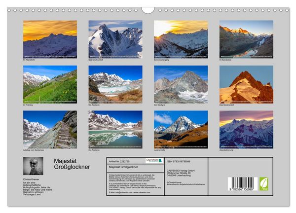 Produktbild: Majest&auml;t Gro&szlig;glockner (Wandkalender 2027 DIN A3 quer), CALVENDO Monatskalender