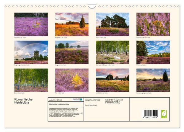Produktbild: Romantische Heidebl&uuml;te (Wandkalender 2026 DIN A3 quer), CALVENDO Monatskalender