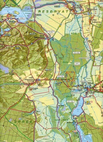 Produktbild: Rad-, Wander- und Gew&auml;sserkarten Spreewald