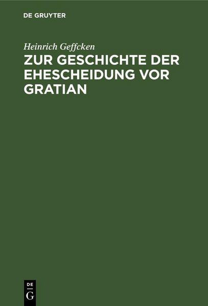 Produktbild: Zur Geschichte der Ehescheidung vor Gratian