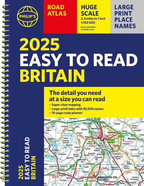 Produktbild: 2025 Philip's Easy to Read Road Atlas of Britain