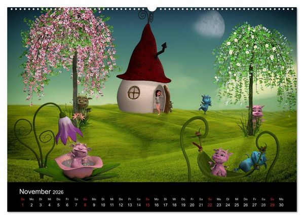 Produktbild: M&auml;rchenhaftes f&uuml;r Kinder (hochwertiger Premium Wandkalender 2026 DIN A2 quer), Kunstdruck in Hochglanz
