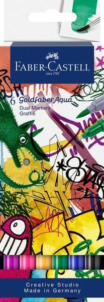Produktbild: Faber-Castell Tuschestift Dual Marker Goldfaber Aqua, Graffiti, 6er Set