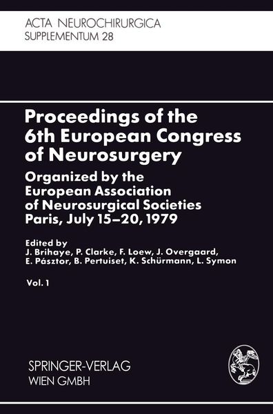 Produktbild: Proceedings of the 6th European Congress of Neurosurgery