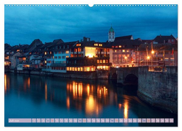 Produktbild: Rheinfelden bei Nacht (Wandkalender 2026 DIN A2 quer), CALVENDO Monatskalender