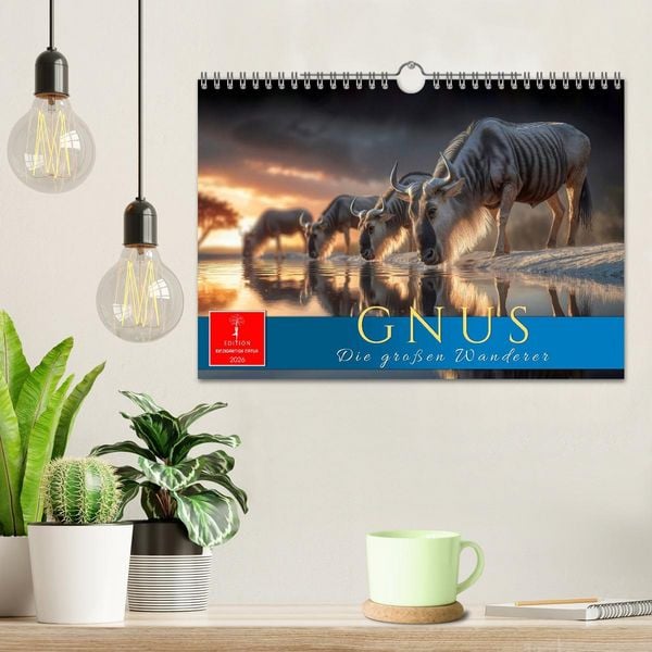 Produktbild: Gnus - die gro&szlig;en Wanderer (Wandkalender 2026 DIN A4 quer), CALVENDO Monatskalender