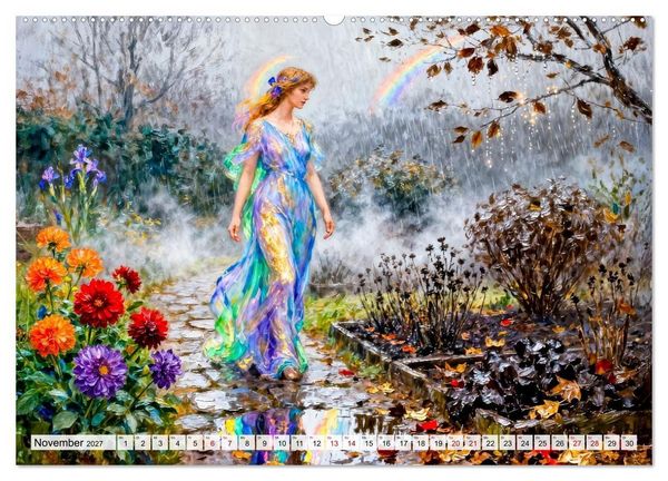 Produktbild: G&ouml;tter des Gartens - Zeus und die Kr&auml;fte der Natur (hochwertiger Premium Wandkalender 2027 DIN A2 quer), Kunstdruck in Hochglanz