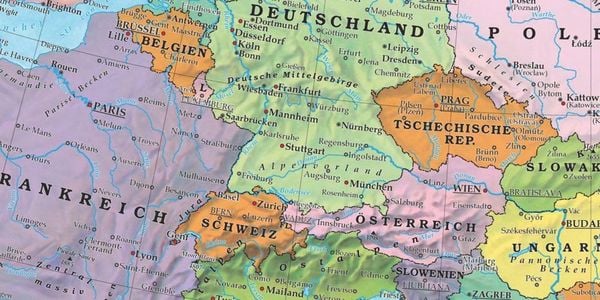 Produktbild: Europa politisch, Poster 1:6 000 000 Metallbest&auml;bt in Rolle