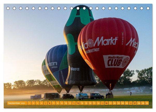 Produktbild: Hei&szlig;luftballone - Bunte Riesen im Norden (Tischkalender 2026 DIN A5 quer), CALVENDO Monatskalender
