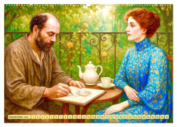 Produktbild: Gustav Klimt. Sein Leben, seine Kunstwerke (Wandkalender 2026 DIN A2 quer), CALVENDO Monatskalender
