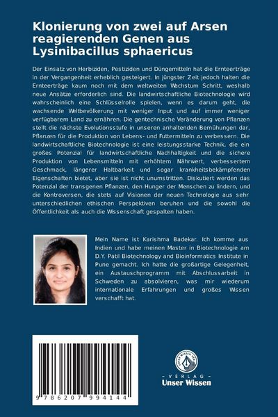 Produktbild: Klonierung von zwei auf Arsen reagierenden Genen aus Lysinibacillus sphaericus