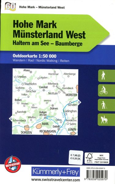 Hohe Mark - Münsterland West Nr. 60 Outdoorkarte Deutschland 1:50 000