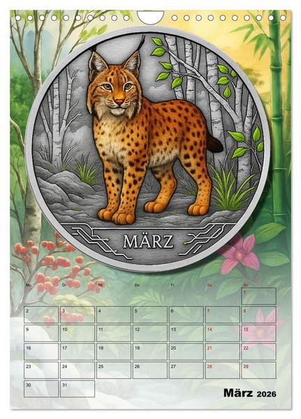 Produktbild: Katzenadel in Silber (Wandkalender 2026 DIN A4 hoch), CALVENDO Monatskalender