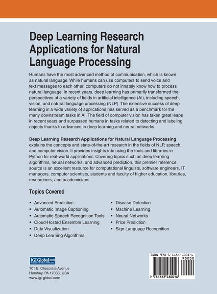 Produktbild: Deep Learning Research Applications for Natural Language Processing