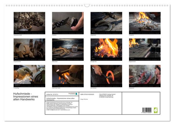 Produktbild: Hufschmiede - Impressionen eines alten Handwerks (Wandkalender 2026 DIN A2 quer), CALVENDO Monatskalender