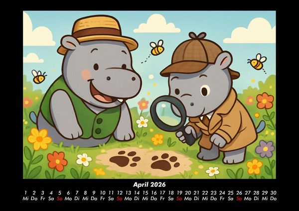Produktbild: Sash & Sashito - Detektivmission durchs Jahr 2026 Fotokalender DIN A3