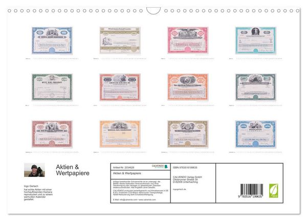 Produktbild: Aktien & Wertpapiere (Wandkalender 2026 DIN A3 quer), CALVENDO Monatskalender