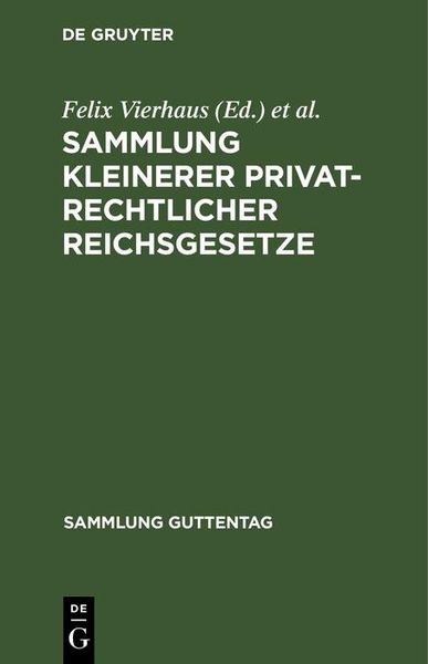 Produktbild: Sammlung kleinerer privatrechtlicher Reichsgesetze