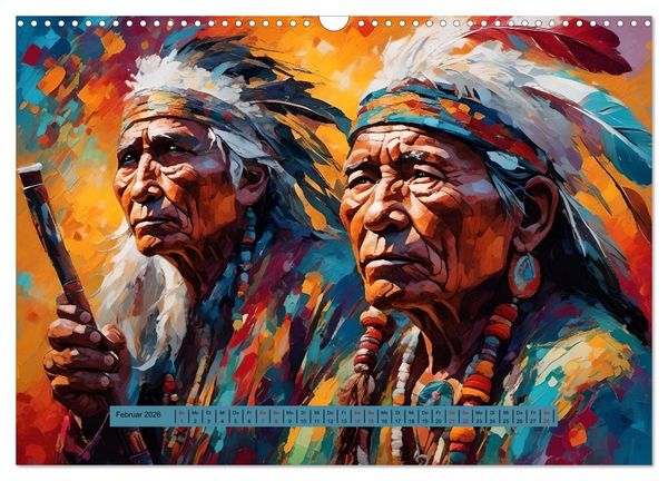 Produktbild: Amerikanische Ureinwohner - Bilder von Geschichten inspiriert (Wandkalender 2026 DIN A3 quer), CALVENDO Monatskalender