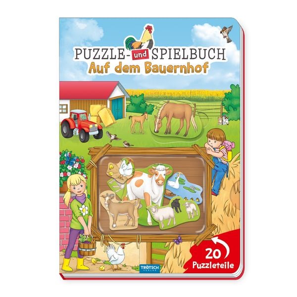 Produktbild: Tr&ouml;tsch Puzzle- und Spielbuch Auf dem Bauernhof