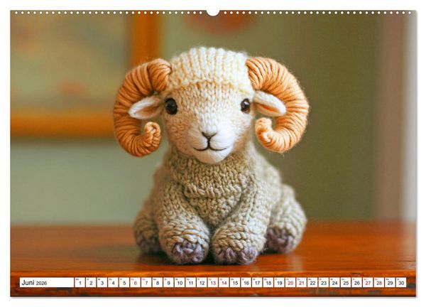 Produktbild: Strick-Safari - Gestrickte Tiere zum Verlieben (Wandkalender 2026 DIN A2 quer), CALVENDO Monatskalender
