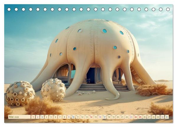 Produktbild: Exzentrische biomorphe Architektur (Tischkalender 2026 DIN A5 quer), CALVENDO Monatskalender