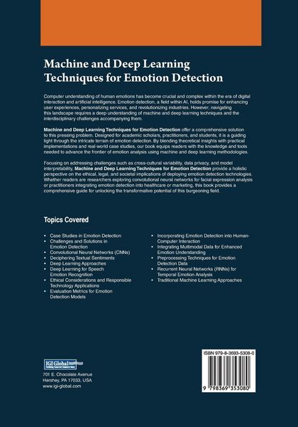 Produktbild: Machine and Deep Learning Techniques for Emotion Detection