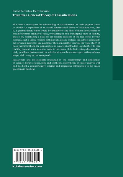 Produktbild: Towards a General Theory of Classifications