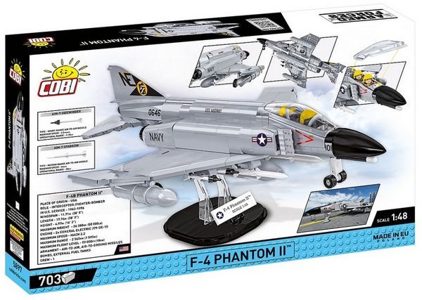 Produktbild: COBI Armed Forces 5897 - F-4 Phantom II USS Midway, &Uuml;berschall-Mehrzweckj&auml;ger, Ma&szlig;stab 1:48, Bausatz, 703 Teile