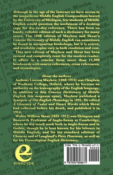 Produktbild: A Concise Dictionary of Middle English