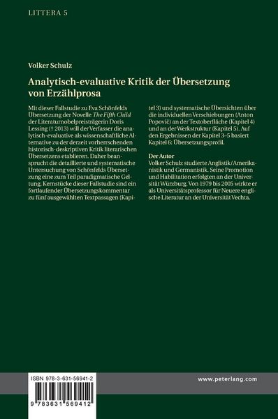 Produktbild: Analytisch-evaluative Kritik der Übersetzung von Erzählprosa