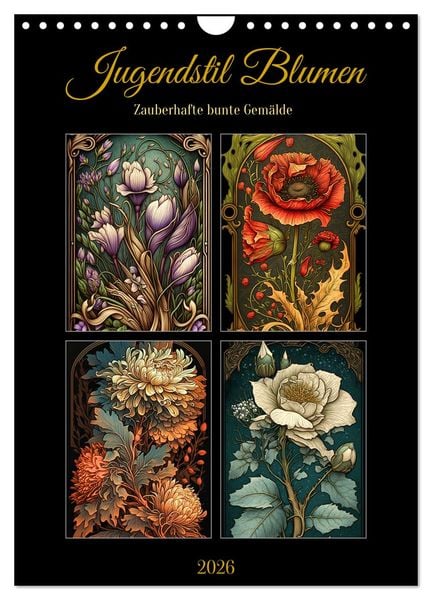 Produktbild: Jugendstil Blumen (Wandkalender 2026 DIN A4 hoch), CALVENDO Monatskalender