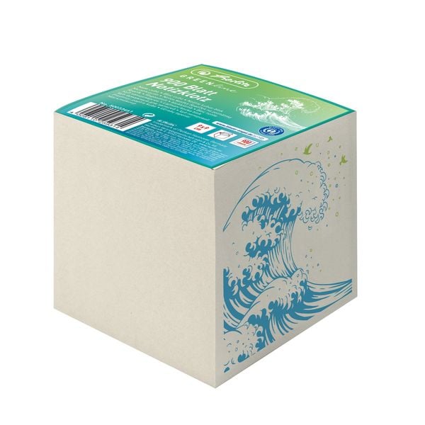 Produktbild: Herlitz Notizklotz 9x9x9 cm 900 Blatt GREENline Welle
