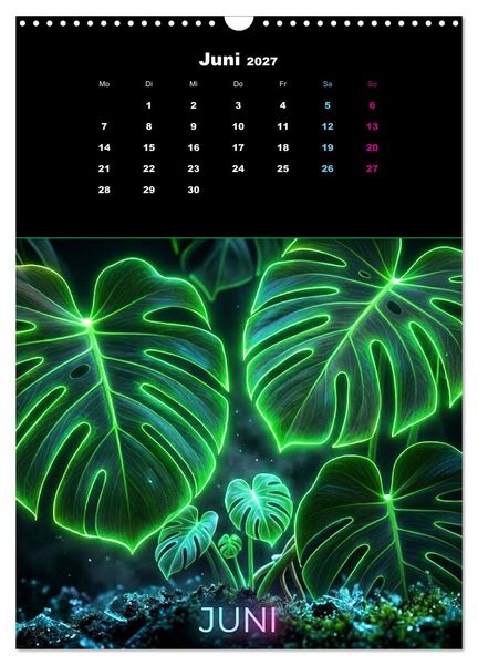 Produktbild: Neon Botanicals - Flora im Lichtrausch (Wandkalender 2027 DIN A3 hoch), CALVENDO Monatskalender