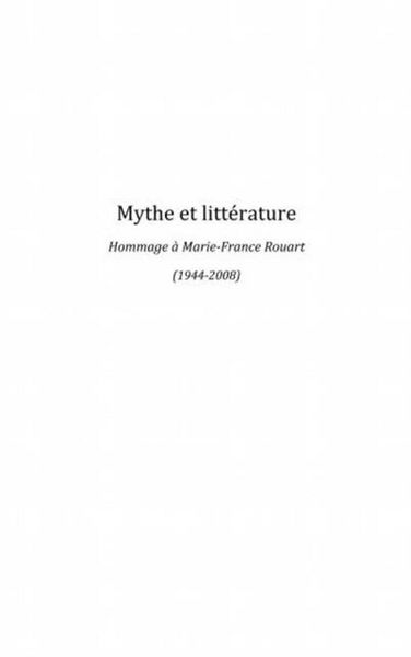 Produktbild: Mythe et litterature - hommagea marie-f