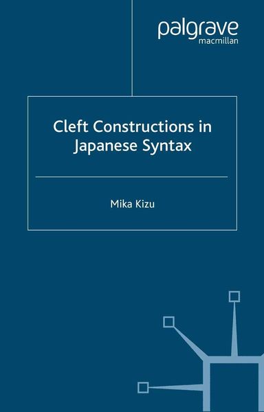 Produktbild: Cleft Constructions in Japanese Syntax
