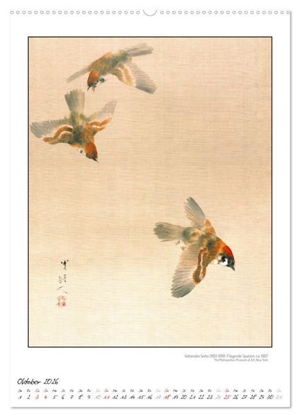 Produktbild: Watanabe Seitei - Japanische Tuschmalerei (Wandkalender 2026 DIN A2 hoch), CALVENDO Monatskalender